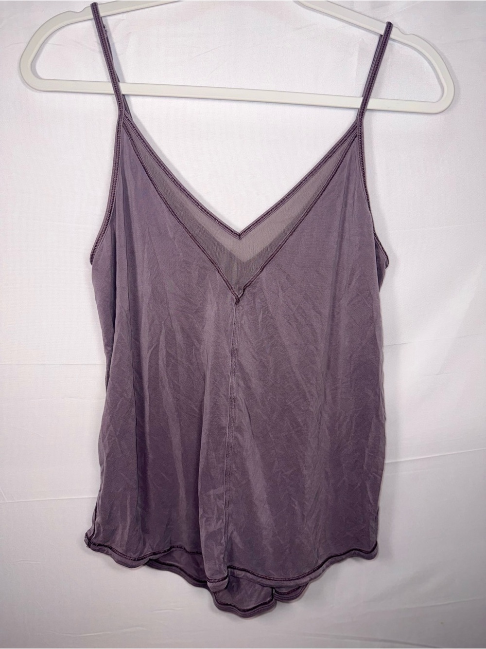 Lululemon Women Velour Lavender Purple V-Neck Mesh Cami Tank Top Size 8 / Medium